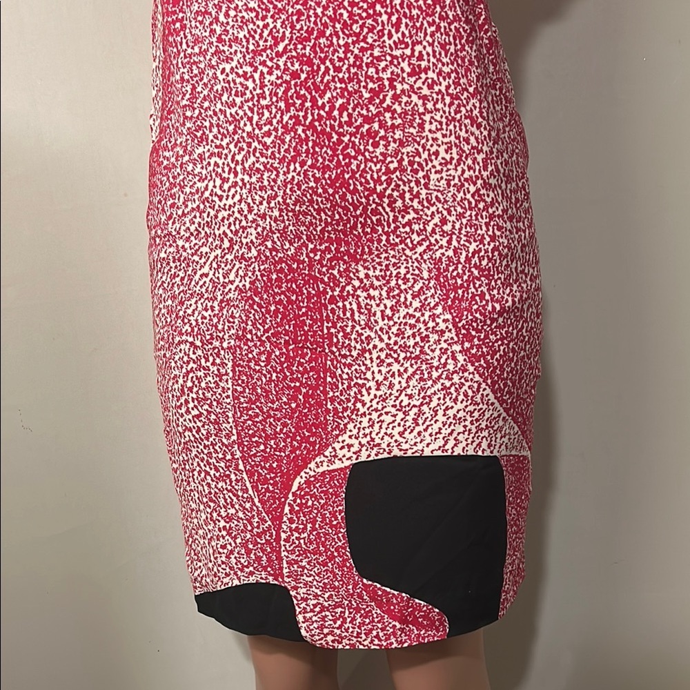 ESCADA orchid print silk sheath dress short Sleeve lined Size 36 (6) - Picture 5 of 15